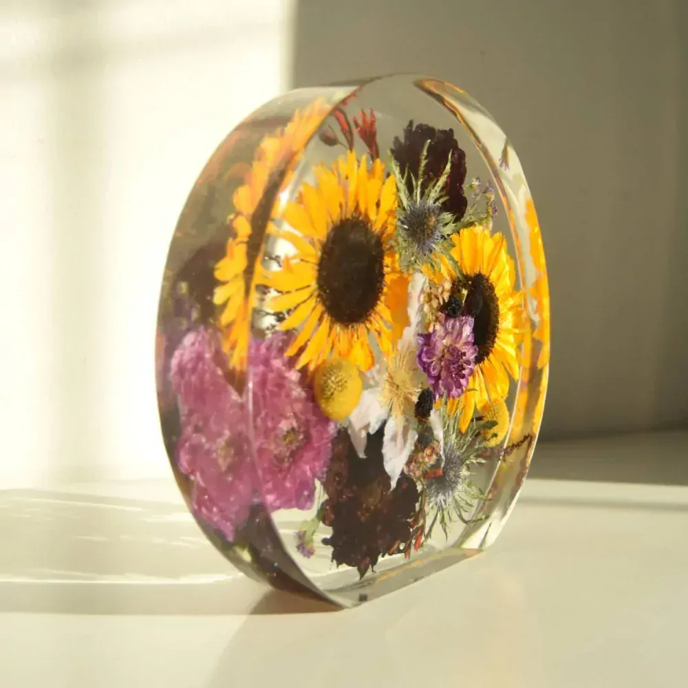 Kytice v pryskyřici - Kruh 22cm