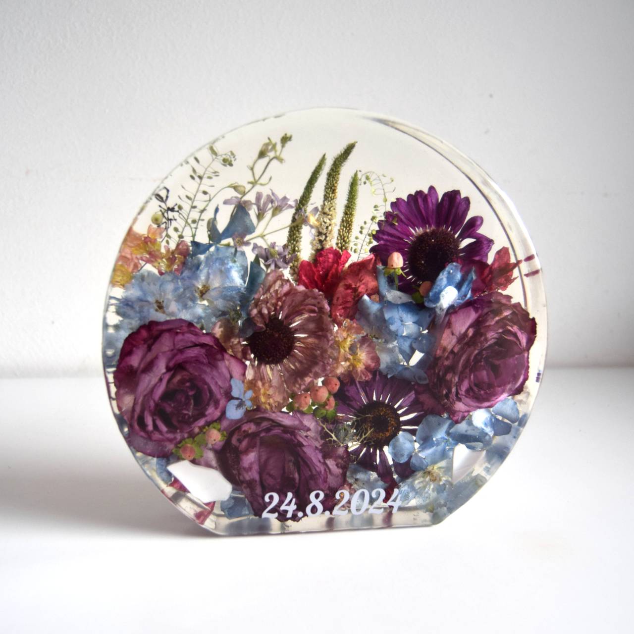 Kytice v pryskyřici - Kruh 22cm