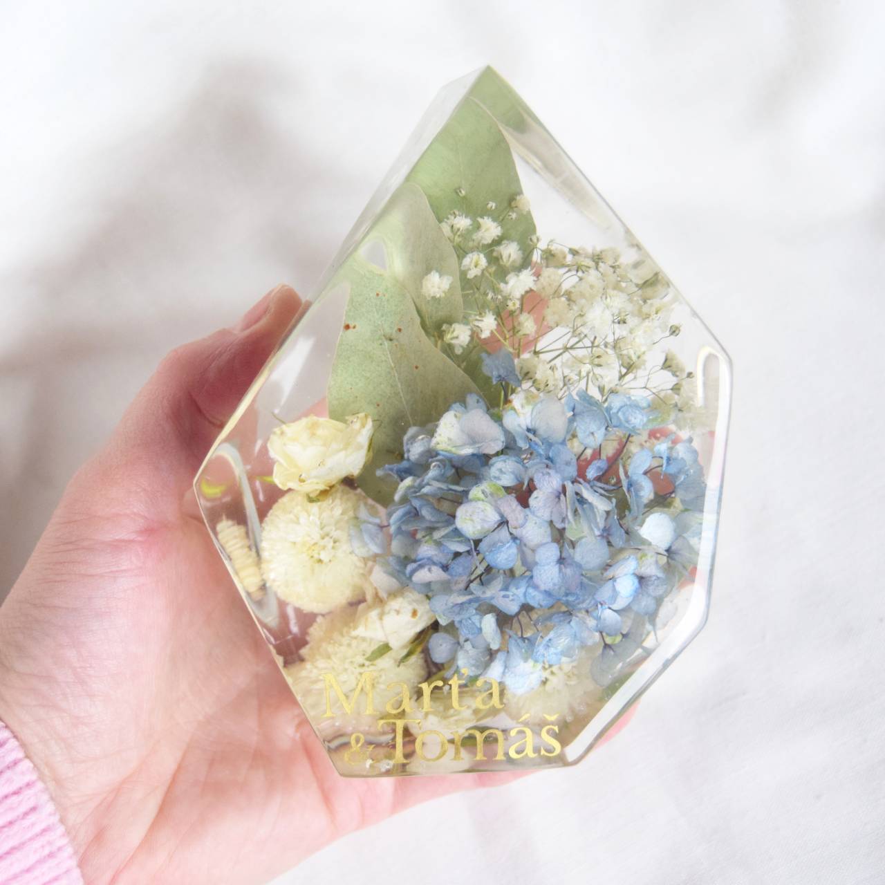 Kytice v pryskyřici - Krystal malý 13x10,5cm