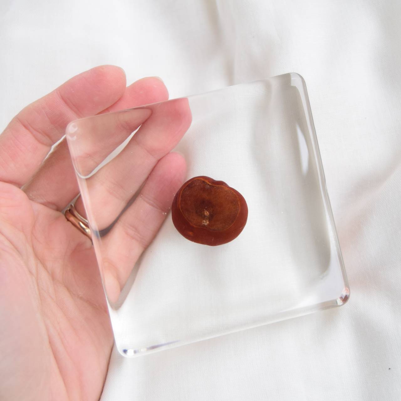 Kytice v pryskyřici - kostka 9x9cm