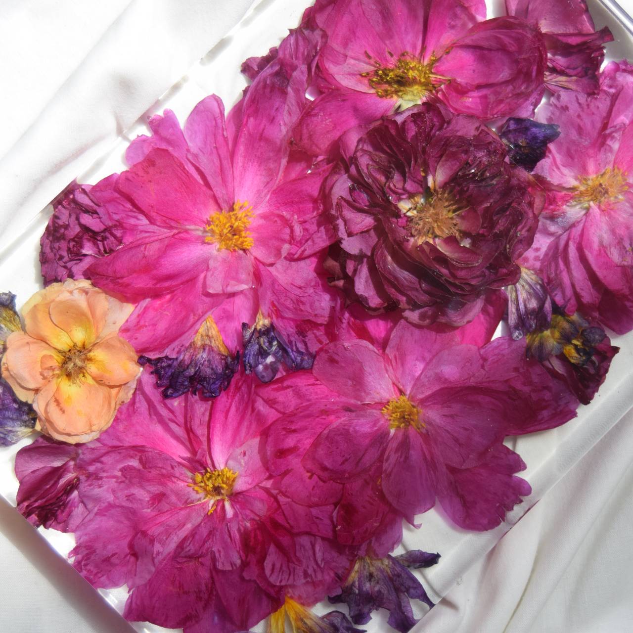 Kytice v pryskyřici - tenký obraz 30x21x2 cm