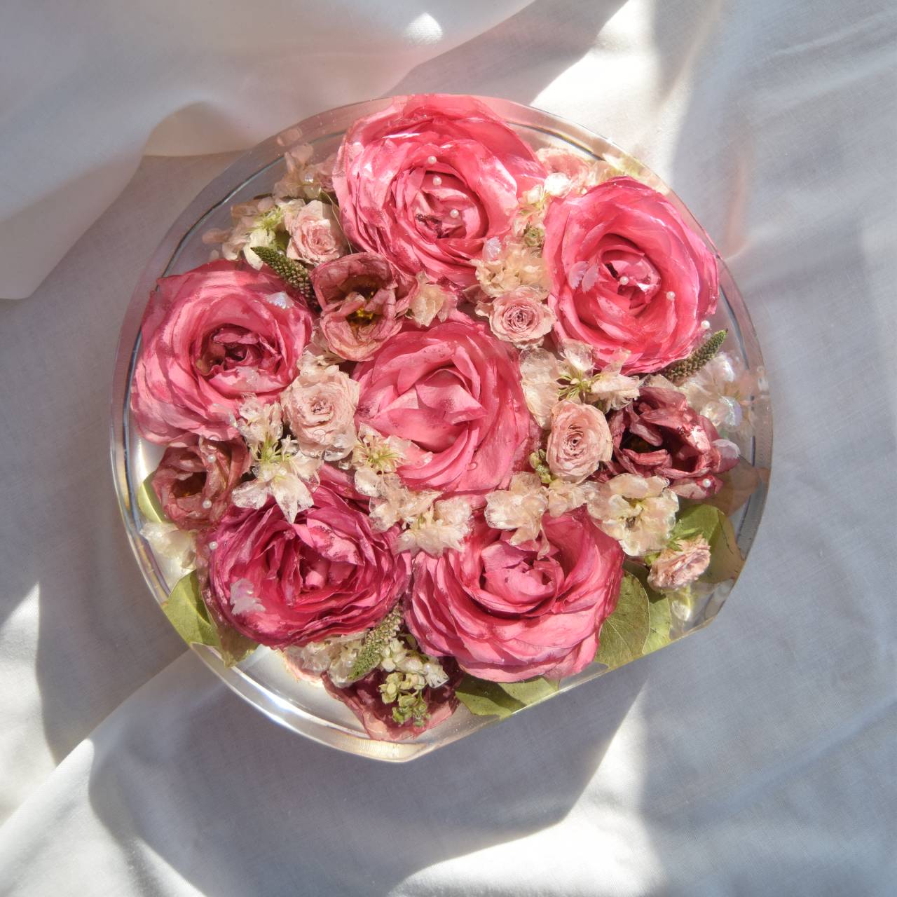 Kytice v pryskyřici - Kruh 22cm