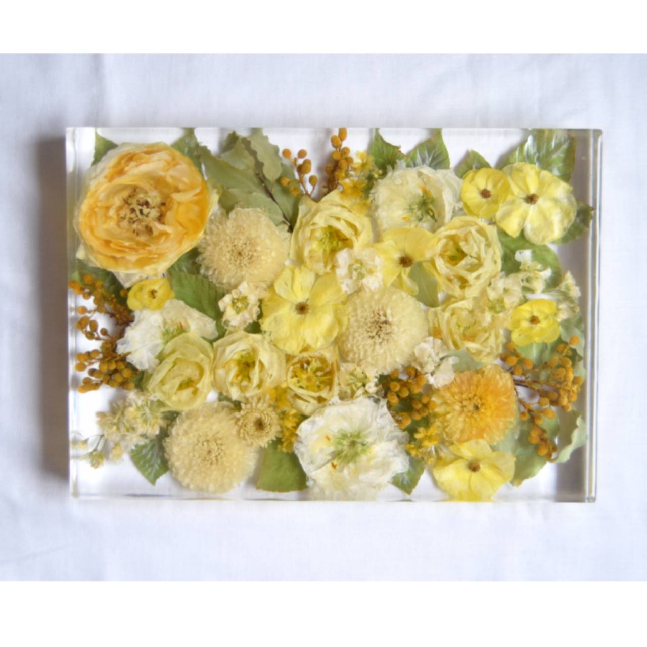Kytice v pryskyřici - tenký obraz 30x21x2 cm