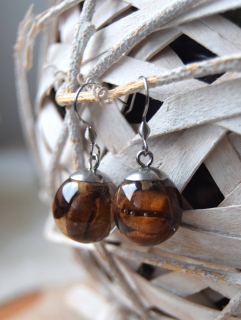 Kuličkové náušnice s kávou