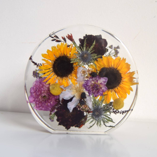 Kytice v pryskyřici - Kruh 22cm